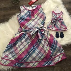 COPY - American Girl bundle plaid party dress girl & doll